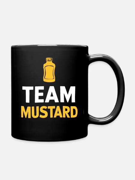 Mustard Yellow Mustard Delicious Eat Hot Mustard - Full Colour Mug - black