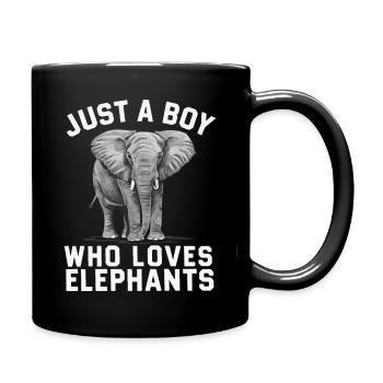 Elefant Tier Elefanten Zoo - Tasse einfarbig - Schwarz - Rechts