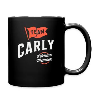 Team Carly Lifetime Member Funny Name Carly - Full Colour Mug - black - Right