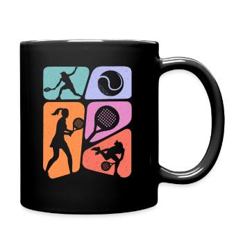 Padel Tennis Kids Girls Padel - Full Colour Mug - black - Right