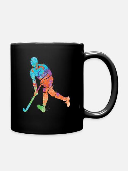 Hockeyspieler Feldhockey Kinder Hockey Jungen - Tasse einfarbig - Schwarz