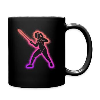Fechter Fechtkunst Kinder Damen Mädchen Fechten - Tasse einfarbig - Schwarz - Rechts