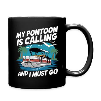 Pontonboot Kapitän Ponton Boote - Tasse einfarbig - Schwarz - Rechts