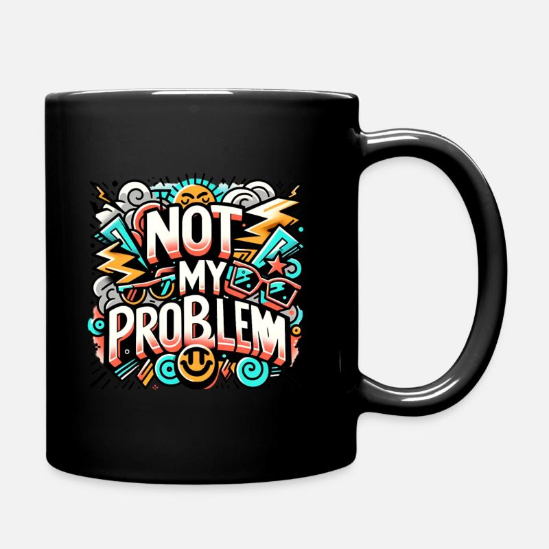 Pas mon problème Design cool avec des lunettes de soleil et - Mug uni - noir