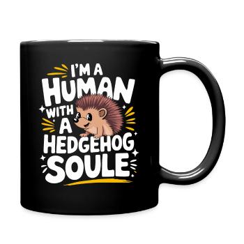 Igel Stachelig Tier Igel - Tasse einfarbig - Schwarz - Rechts