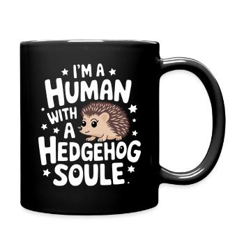 Igel Stachelig Tier Igel - Tasse einfarbig - Schwarz - Rechts