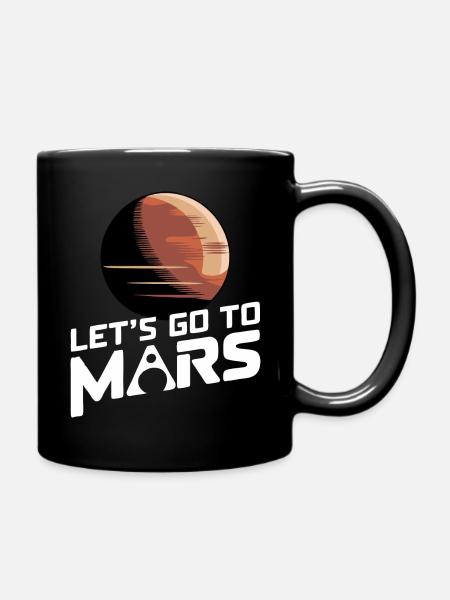 Mars Planet Planeten Sonnensystem - Tasse einfarbig - Schwarz