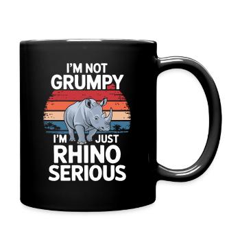 Nashorn Rhinozeros - Tasse einfarbig - Schwarz - Rechts