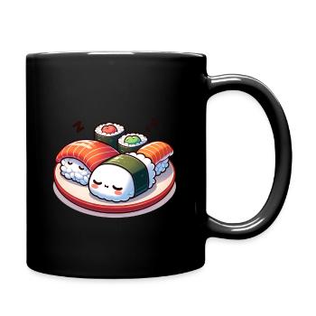 Schlafende Sushi-Träume für Sushi-Liebhaber - Tasse einfarbig - Schwarz - Rechts