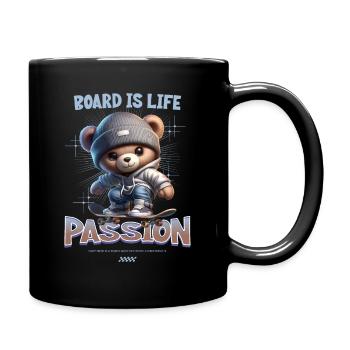 Board is life Passion Skateboard Teddy - Tasse einfarbig - Schwarz - Rechts
