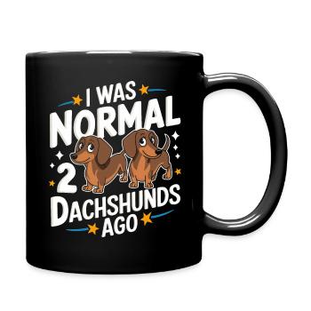 Chien teckel - Mug uni - noir - Droite