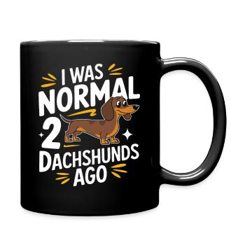Chien teckel - Mug uni - noir - Droite