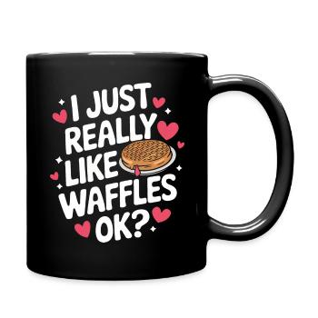 Gaufres Bonbons pour le petit-déjeuner - Mug uni - noir - Droite