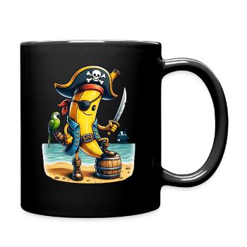 Banane pirate avec perroquet et sabre - Mug uni - noir - Droite