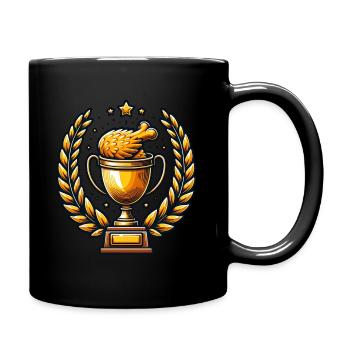 Golden Cup with Chicken Wings - Full Colour Mug - black - Right