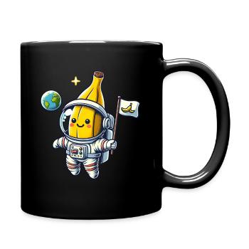 Sweet Astronaut Banana with Flag - Full Colour Mug - black - Right
