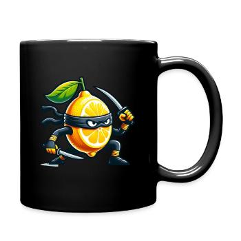 Ninja citron avec épée de samouraï - Mug uni - noir - Droite