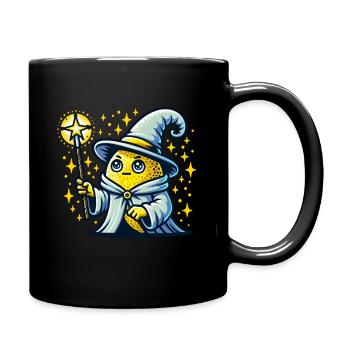 Zauberhafter Zitronenmagier Mit Sternenstab - Tasse einfarbig - Schwarz - Rechts