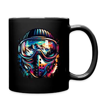 Paysage de montagne fascinant en lunettes de ski - Mug uni - noir - Droite