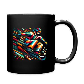 Colorful snowboarders in action - Full Colour Mug - black - Right