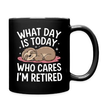 Faultier Faultiere Schlafen Faul - Tasse einfarbig - Schwarz - Rechts