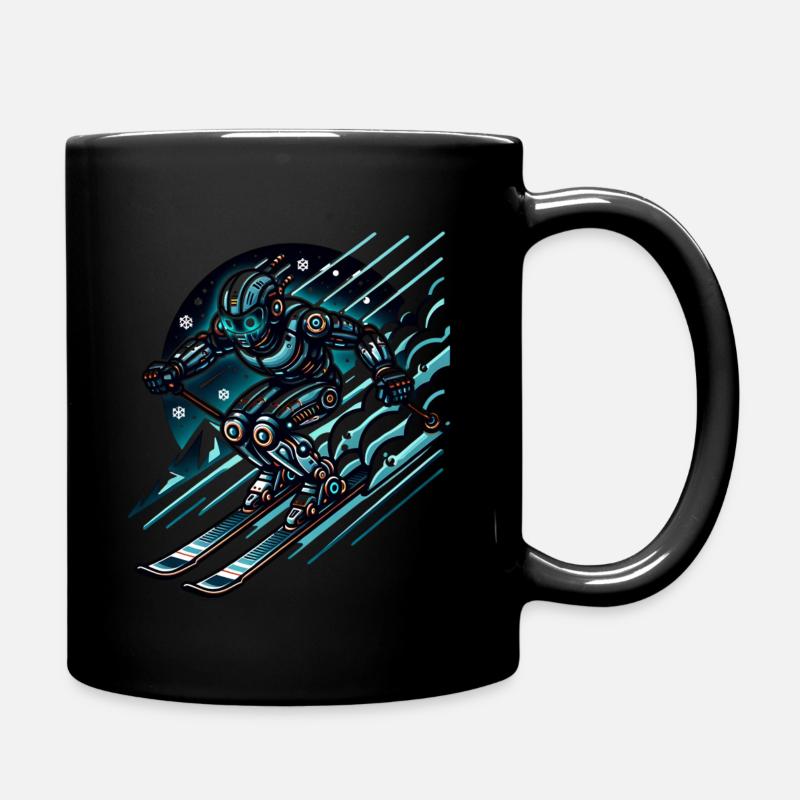 Conception futuriste d’un robot skieur - Mug uni - noir