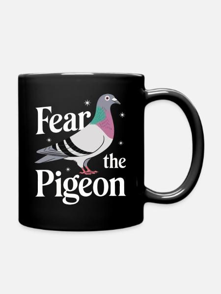 Taube Tauben Tier Vogel - Tasse einfarbig - Schwarz