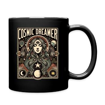 Kosmischer Träumer Mystische Kunst - Tasse einfarbig - Schwarz - Rechts