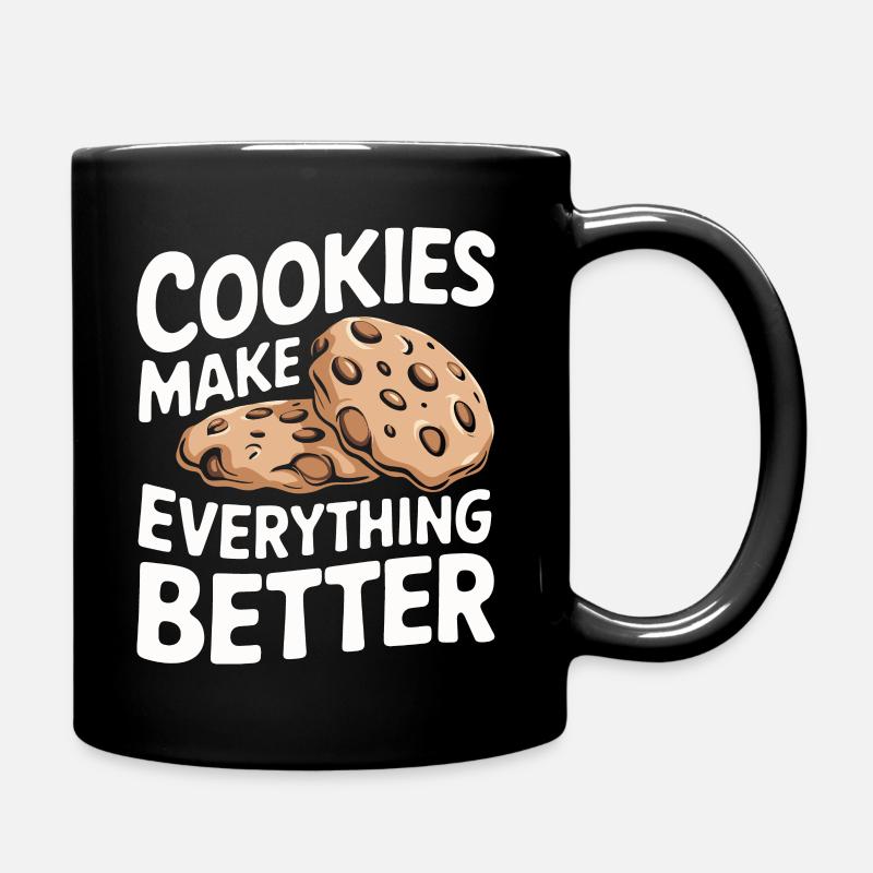 Cookies Cookie Keks Kekse Schokolade - Tasse einfarbig - Schwarz