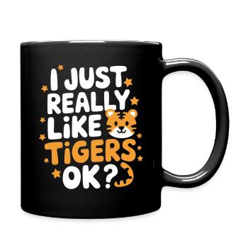 Tiger Animal Zoo Wild Animal - Full Colour Mug - black - Right