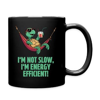Relaxed turtle efficiency - Full Colour Mug - black - Right