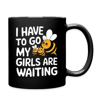 Honigbiene Imker Bienen Biene - Tasse einfarbig - Schwarz - Rechts