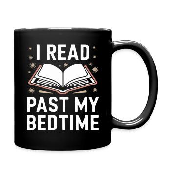 Bücher Buch lesen Bücherei Bibliothek Bücherwurm - Tasse einfarbig - Schwarz - Rechts