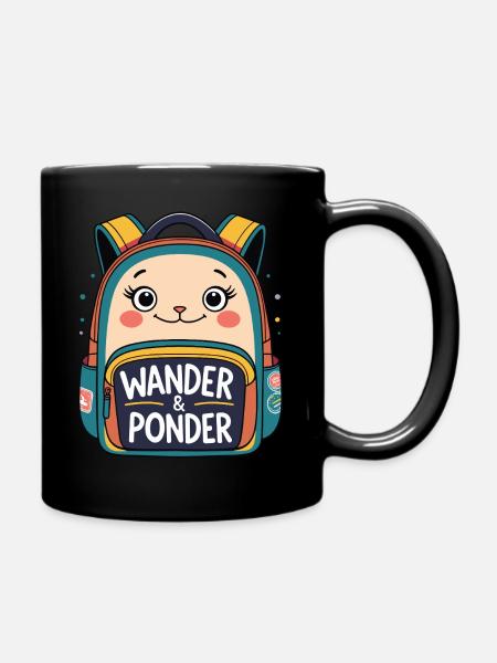 Wander & Ponder - Abenteuer Rucksack - Tasse einfarbig - Schwarz