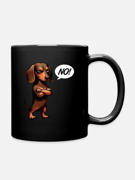 No Dackel Dackelbesitzer Dackelliebhaber Teckel - Tasse einfarbig - Schwarz