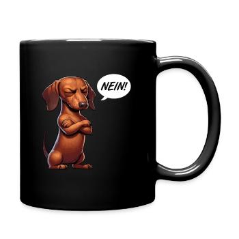 Nein Dackel Dackelbesitzer Dackelliebhaber Teckel - Tasse einfarbig - Schwarz - Rechts