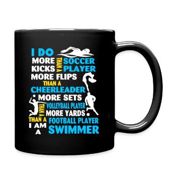 Swimming Shirt - Full Colour Mug - black - Right