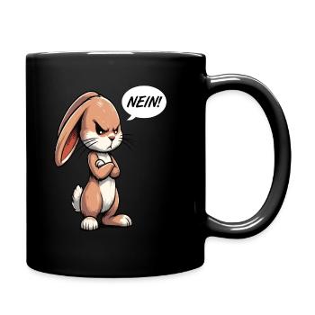 Nein Kaninchen Hase Hasen langohr Klopfer Rammler - Tasse einfarbig - Schwarz - Rechts