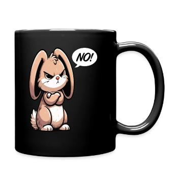 No Kaninchen Hase Hasen langohr Klopfer Rammler - Tasse einfarbig - Schwarz - Rechts