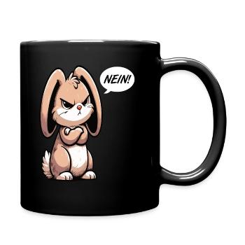 Nein Kaninchen Hase Hasen langohr Klopfer Rammler - Tasse einfarbig - Schwarz - Rechts