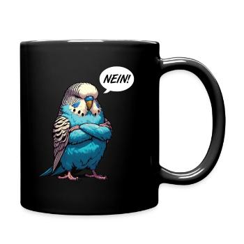 Nein Wellensittich Wellensittiche Welli Wellis - Tasse einfarbig - Schwarz - Rechts