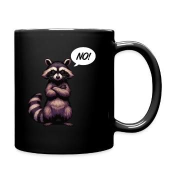 No raccoon raccoons forest animal funny raccoon - Full Colour Mug - black - Right