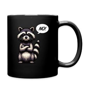 No raccoon raccoons forest animal funny raccoon - Full Colour Mug - black - Right