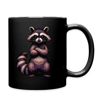 raccoon raccoons forest animal funny raccoon - Full Colour Mug - black - Right