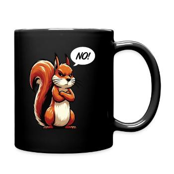 No Eichhörnchen Eichhorn Eichhörnchenliebhaber - Tasse einfarbig - Schwarz - Rechts