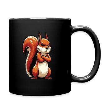 Eichhörnchen Eichhorn Eichhörnchenliebhaber Nager - Tasse einfarbig - Schwarz - Rechts