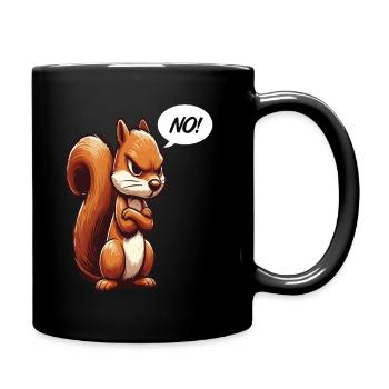 No Eichhörnchen Eichhorn Eichhörnchenliebhaber - Tasse einfarbig - Schwarz - Rechts
