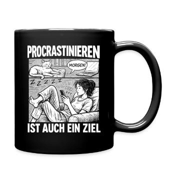 Procrastination is also a goal - Full Colour Mug - black - Right