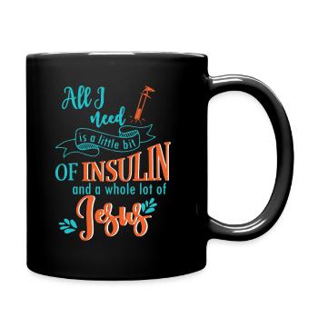 Diabetics All I Need Is A Little Bit - Full Colour Mug - black - Right