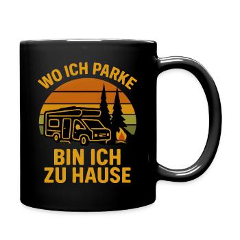 Wohnmobil Zuhause Camping Camper Vanlife - Tasse einfarbig - Schwarz - Rechts